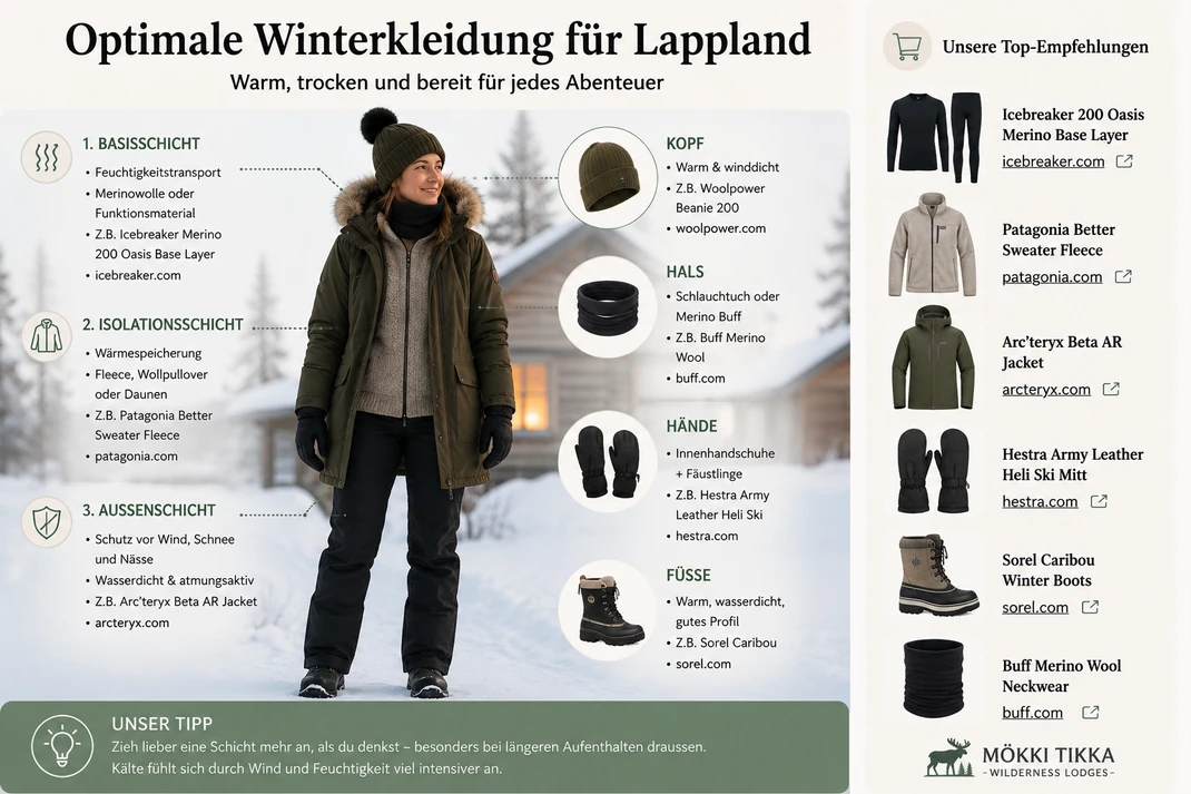 Guía ilustrada de ropa de invierno para un viaje a Laponia