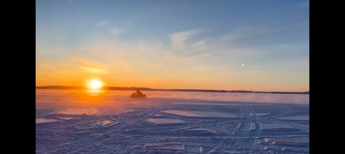 Snowmobile outing on the shortest day