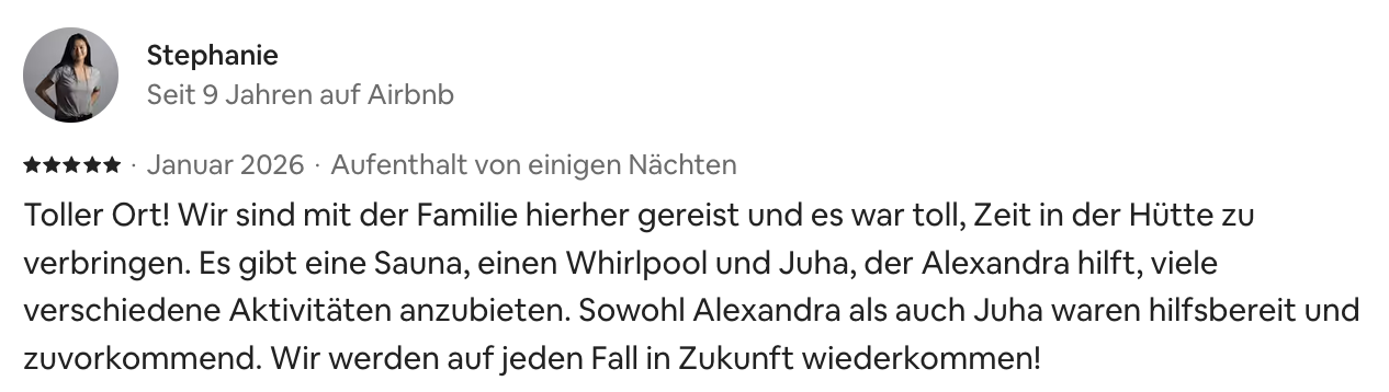 Opinión original de Stephanie en Airbnb