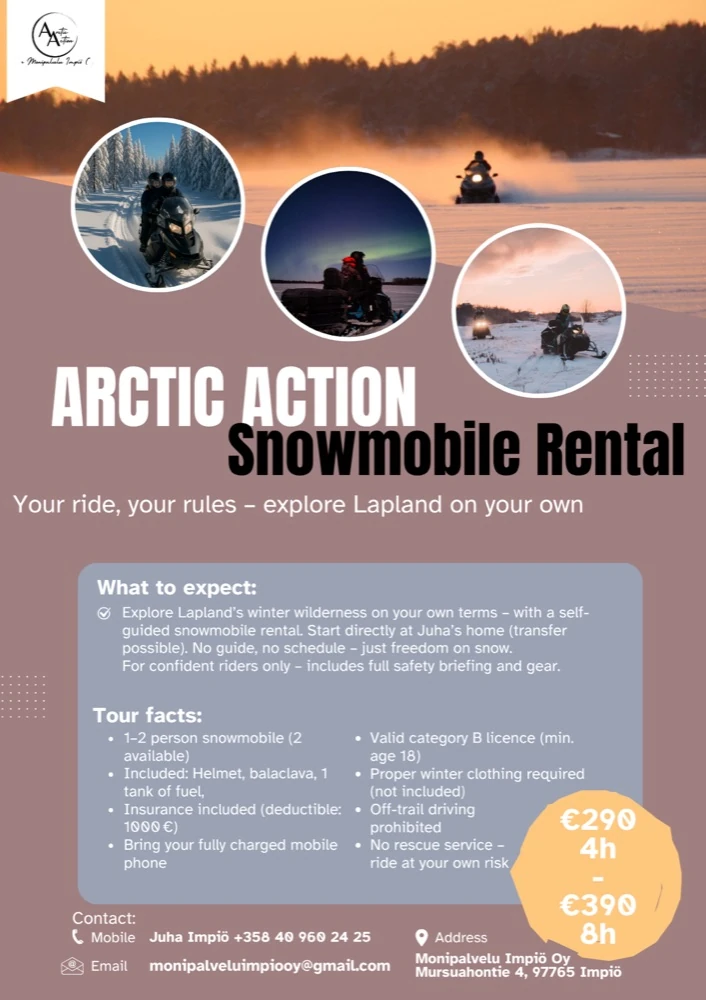 Schneemobil mieten – Arctic Action / Juha Impiö